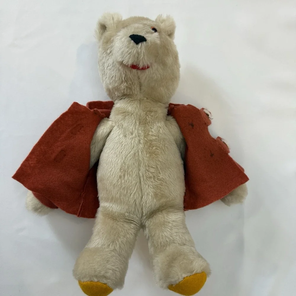 Rare Handmade Fashioned By Lucille Paddington Bear Plush 16 in. Orange‎ Jacket